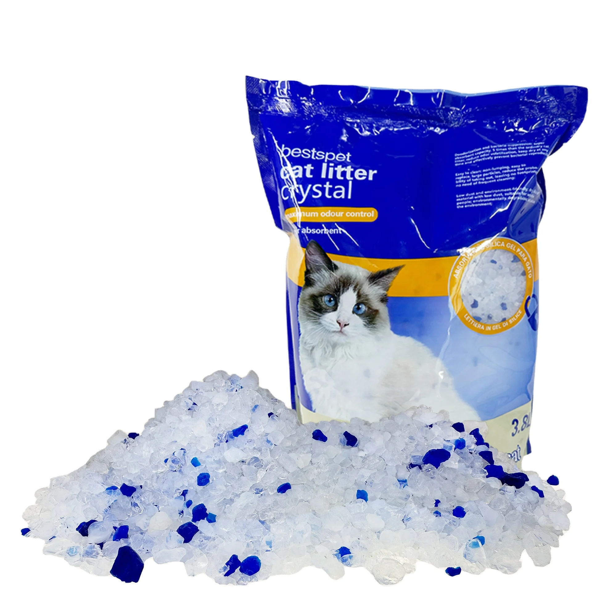 Влагоконтроль, низкое обслуживание, поглощение свежих ароматов, кристалл, силикагель, кошачий наполнитель для кошек
