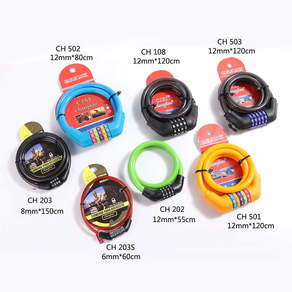 Wholesale 4 digital cable bike lock bicycle combination lock bike