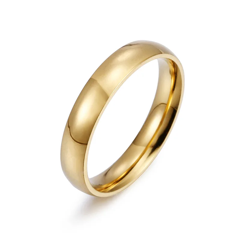 Европейские кольца 18k Позолоченные из нержавеющей стали классические популярные простые титановые для мужчин