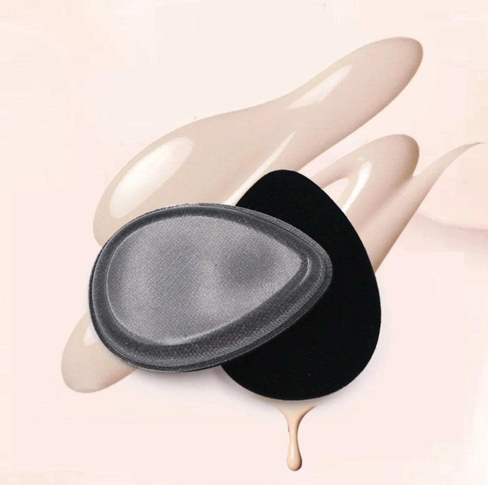 Silicone Microfiber Dual Use Foundation Puffs Powder Makeup Sponges No logo