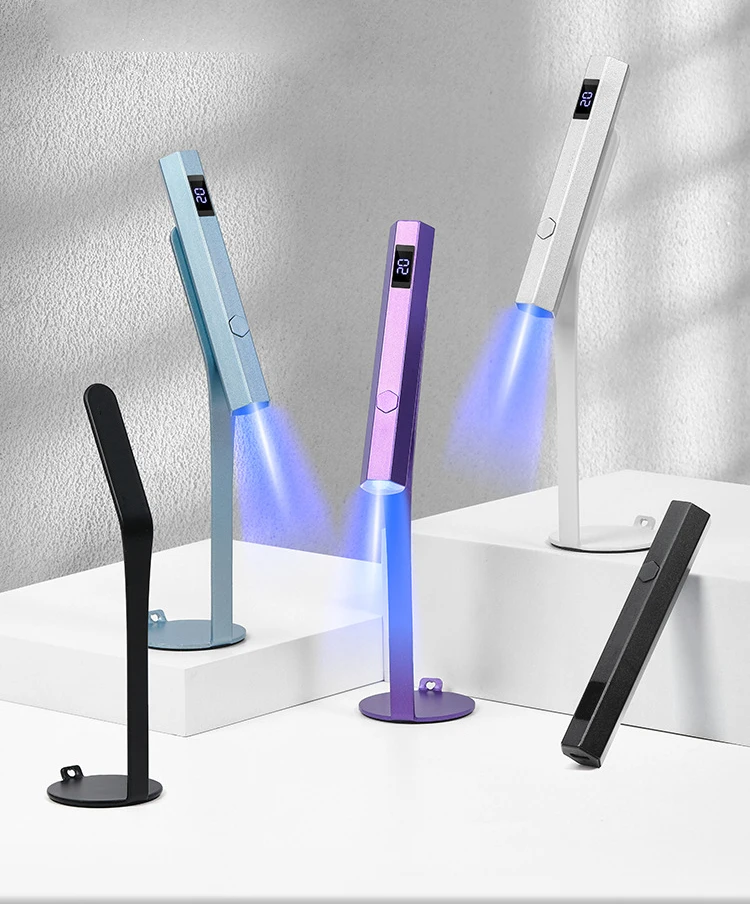 360 Adjustable Magnetic Customized Logo Nail Light Cordless Portable One Finger Flash Cure Nail Lamp With Holder