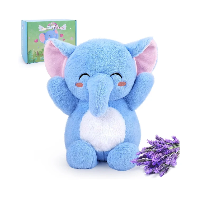 Лидер продаж 2024 Заказные милые мягкие игрушки-слоны грелка для снятия спазмов и менструальных болей