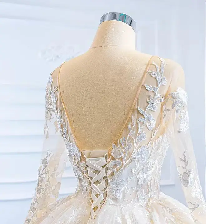 2024 new bride super fairy dream go out yarn long-sleeved tutu skirt travel photo photo light wedding dress