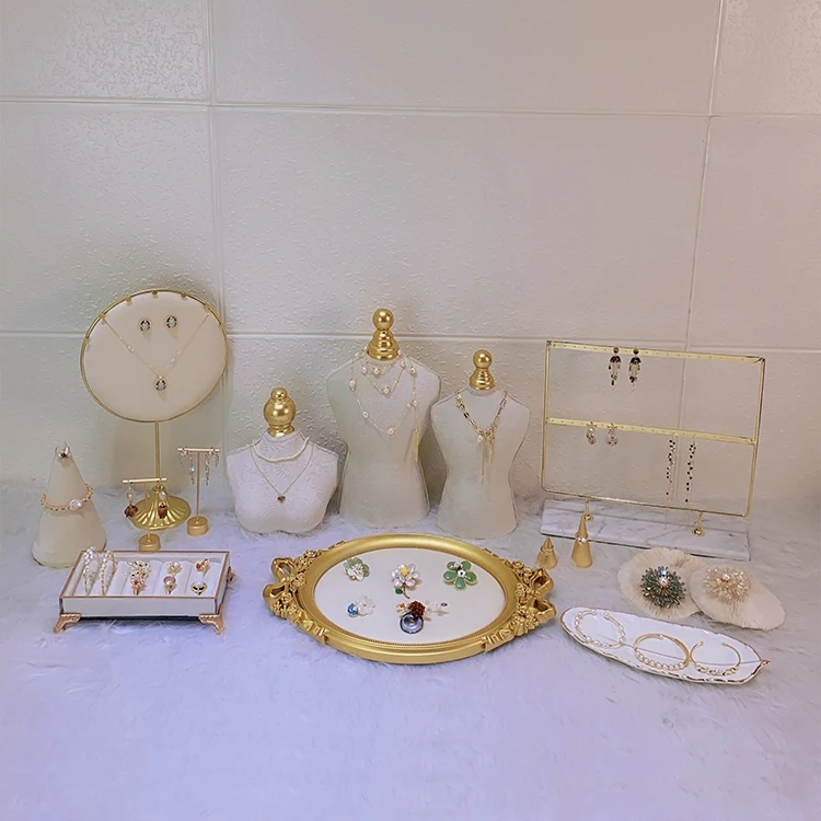 Wholesale Jewellery Display Stand Holder Bracelet Necklace Ring Earring Holder Jewelry Display Stand Set