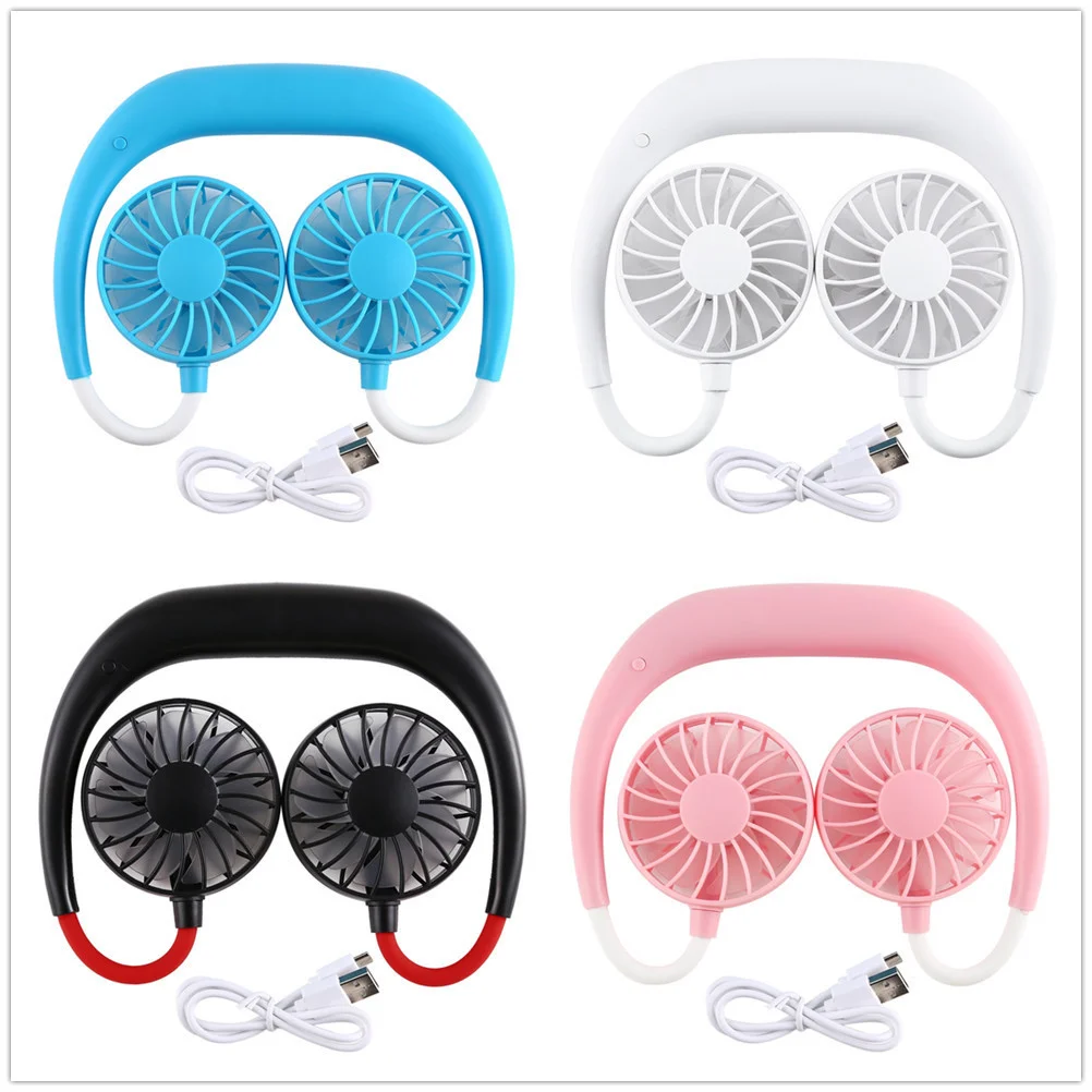2022 Quality Assurance Fashion Outdoor Portable Rechargeable Neck Cooler Fan And Charger With Light