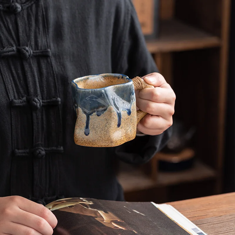 2024 New Arrival 300ml Kiln-Formed Mug Vintage Rough Pottery Coffee Mug for Drinking