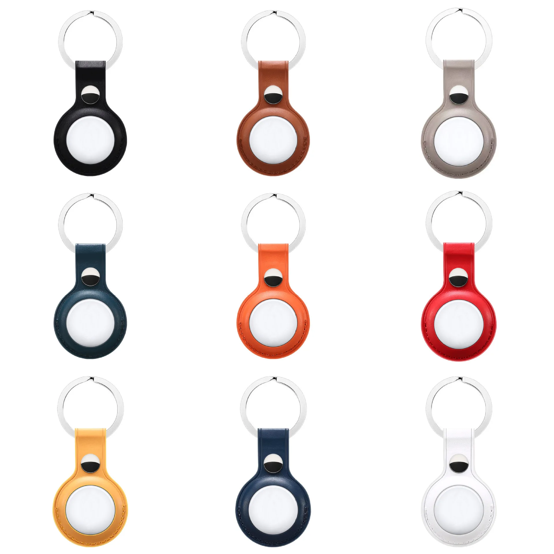 Wholesale Custom PU Leather Holder Case For AirTag air tag cover Leather Airtag Case for apple air tag drop shipping