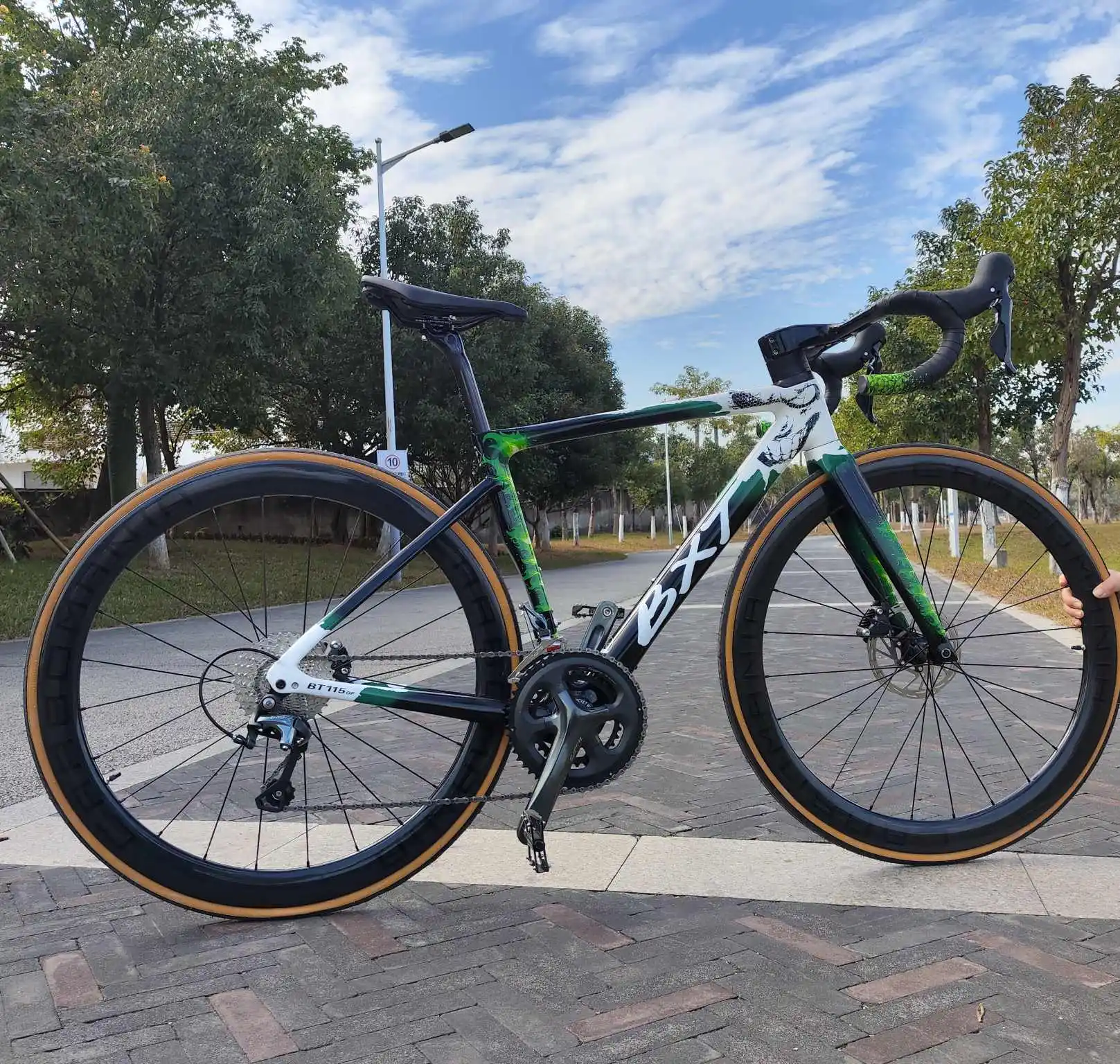 BXT Carbon Road Bike Disc Brake SHIMANO R7000 Fully Hidden Cable Routing Racing Bike Disc Brake Carbon Road Bicycle 2*11 speed