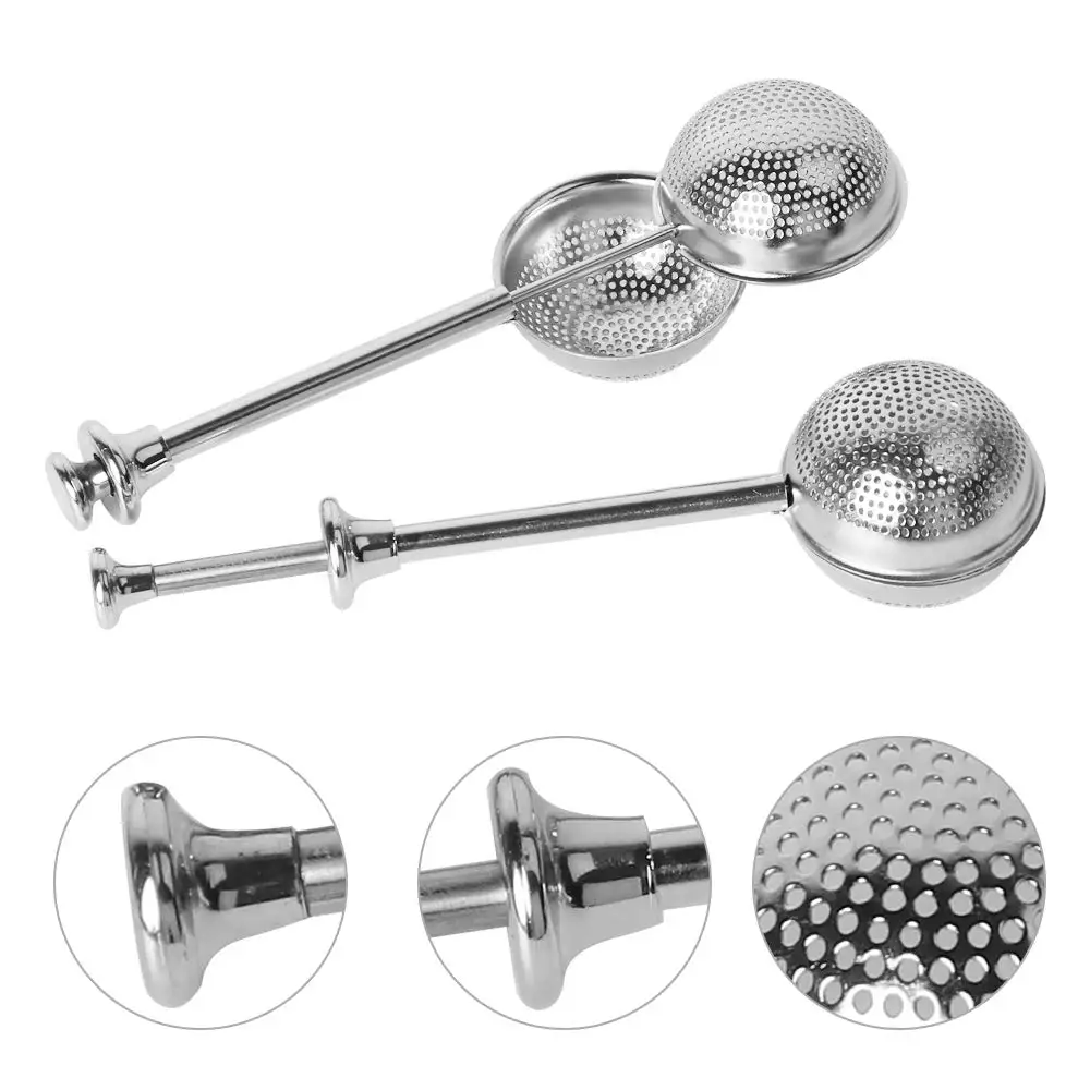 Stainless Steel Long-Handle Premium Tea Infuser Filter Reusable Tea Strainers Kitchen Stainless Steel Tea Ball