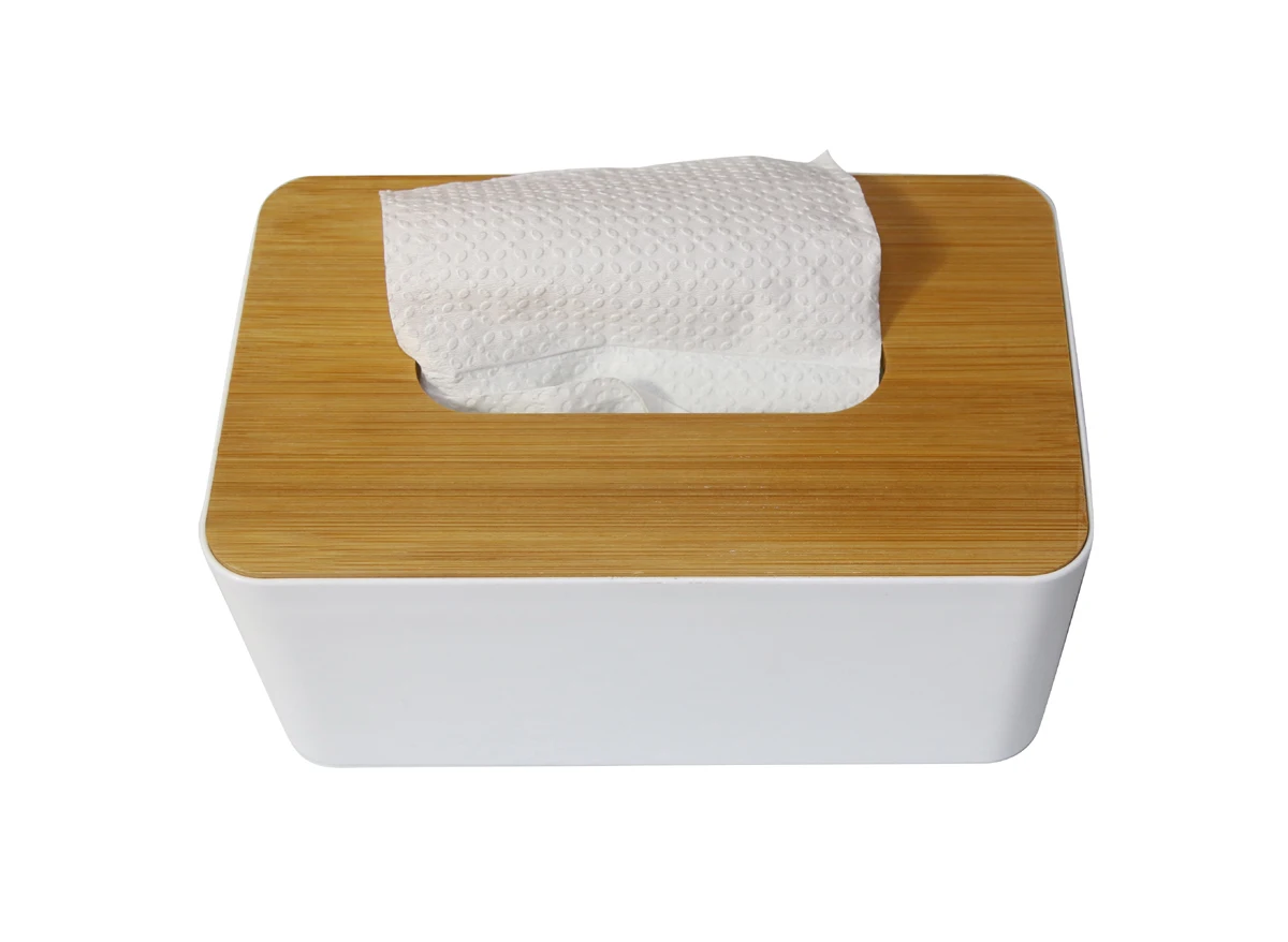 Popular Tissue Dispenser Box Tissue Holder with Bamboo Lid