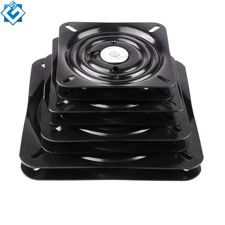 High Quality Lazy Susan Turntable 2.3 Thickness Black Square 6'7'8'10' Bar Chair Auto Return Swivel tilted Mechanism