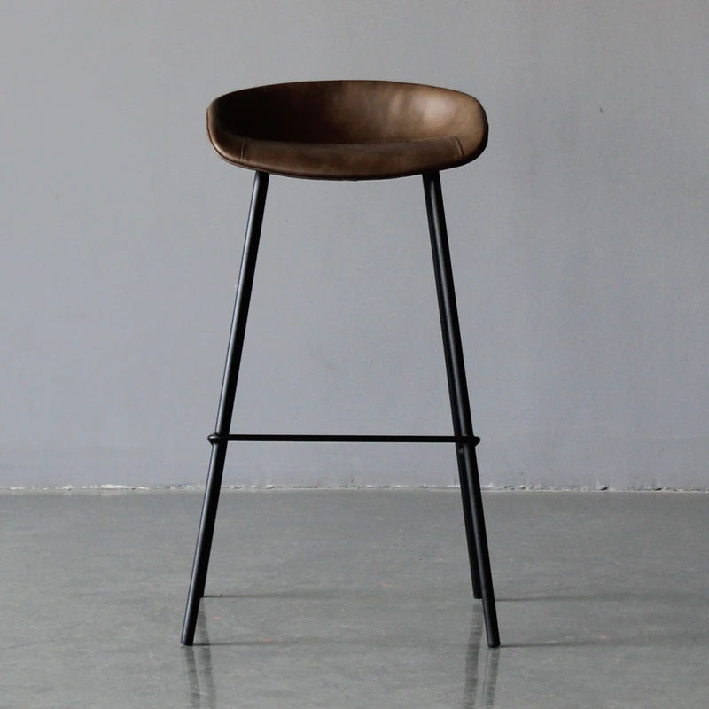 Wholesale high quality leather bar chair Nordic style push-in bar dining chair