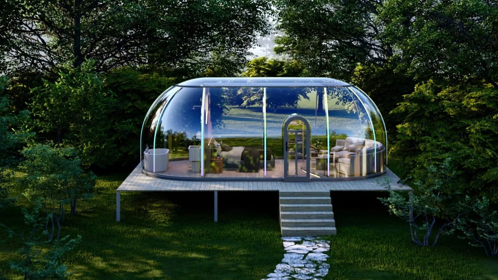 fully transparent Transparent Polycarbonate Plastic Tent camping area Hotel Bubble Room Dome House