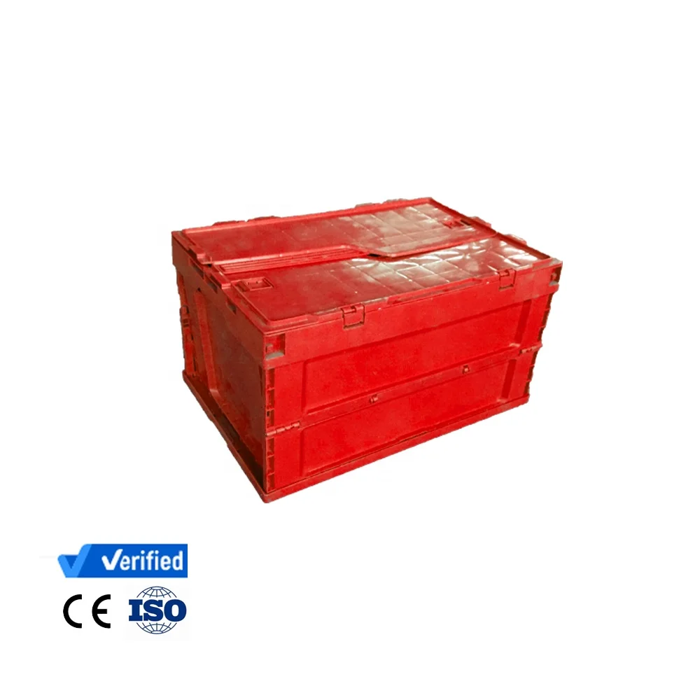 Longshenghe Factory Directly Sell Black Plastic Moving Collapsing Folding Crate