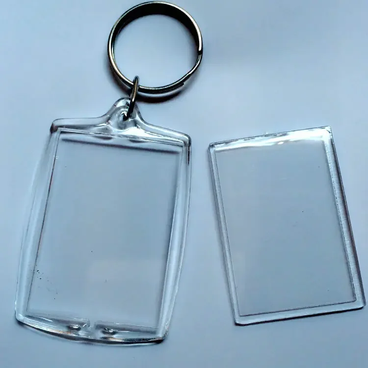 Hot Sale Clear Blank Acrylic Photo Frame Mini Keychain Plastic Photo Holder Keychain For Promotional Gifts