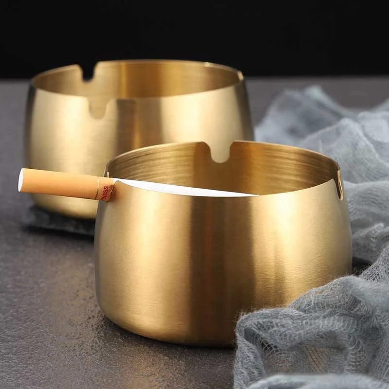 High Quality Round Restaurant Bar Club Hotel Internet cafe Standing Luxury Metal Thickened Stainless Steel Cigarette Ashtray