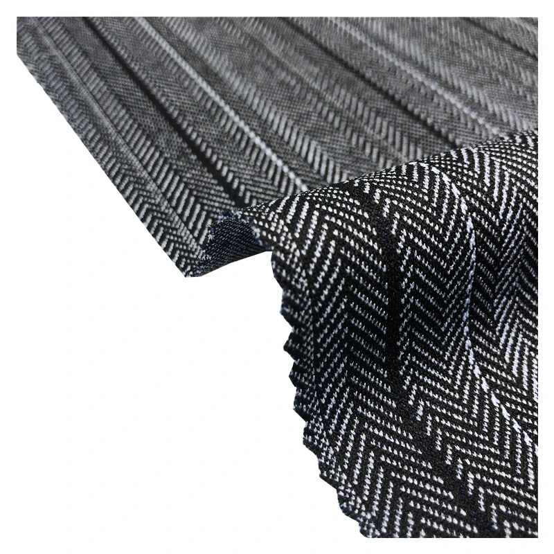 Модная саржевая пряжа, окрашенная ткань, трикотажная, г/м2, жаккардовая, полосатая, полиэфирная, нейлоновая ткань для пальто