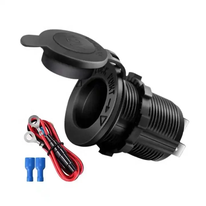 12V/24V Cigarette Lighter Socket Car Outlet Charger Power Adapter Waterproof for Car Marine Motorcycle RV
