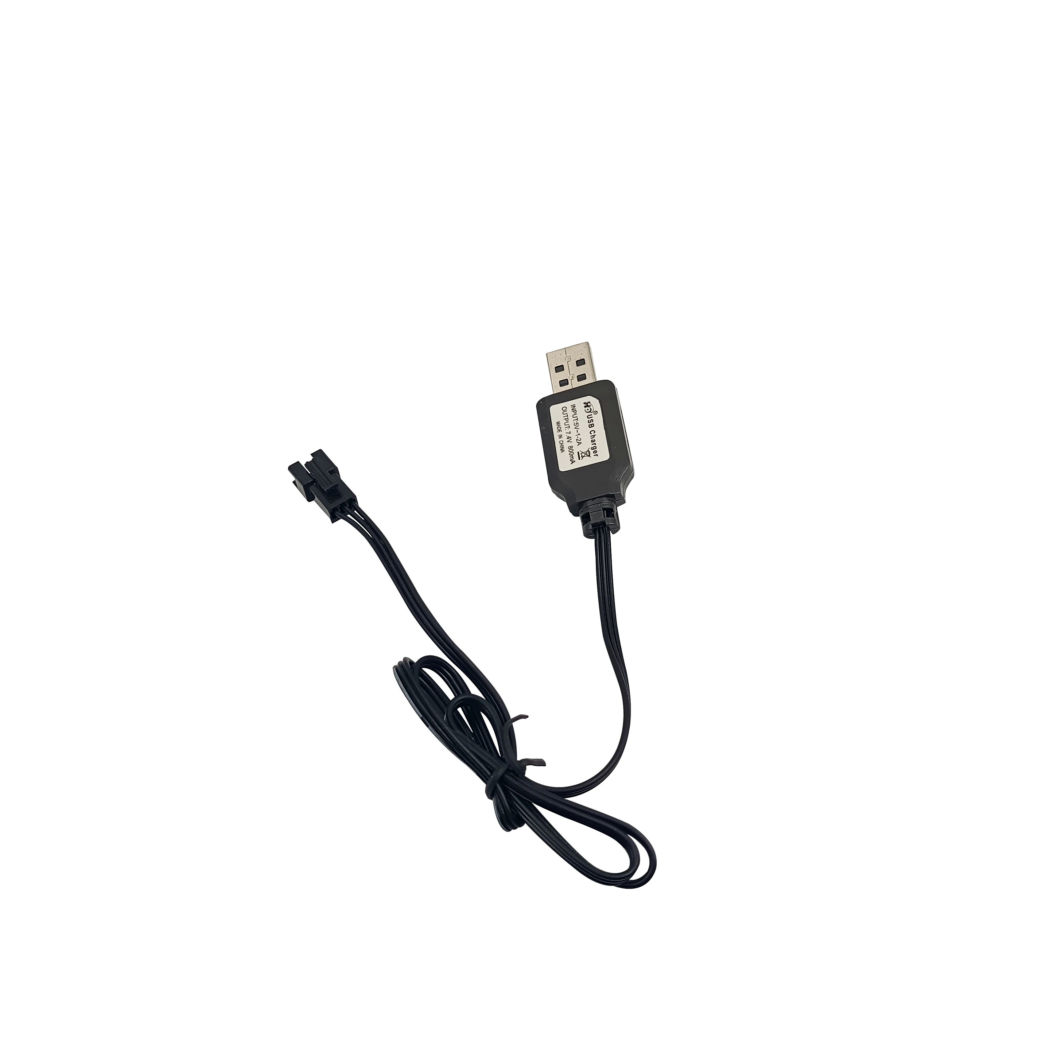 Energy storage battery pack charging cable 7.4v SM-3P head USB charging cable black