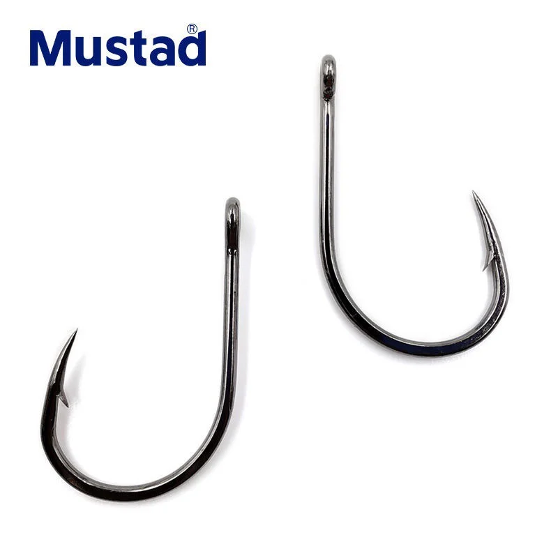 Mustad 100% Norway Origin J Sharp Fishing Hook Barbed Hook High Carbon Hook , 1-14#, 10104SP-BN