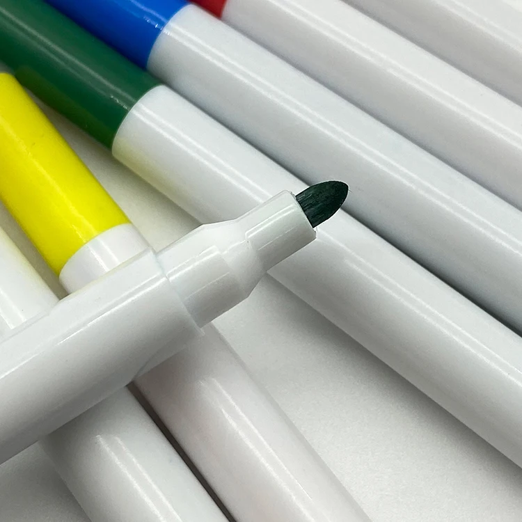 Wholesale Cheap Non Toxic 4/6/8/12 Color Bullet Tip Washable Marker Water Based Ink Watercolor Pen Set with logo for School Kids