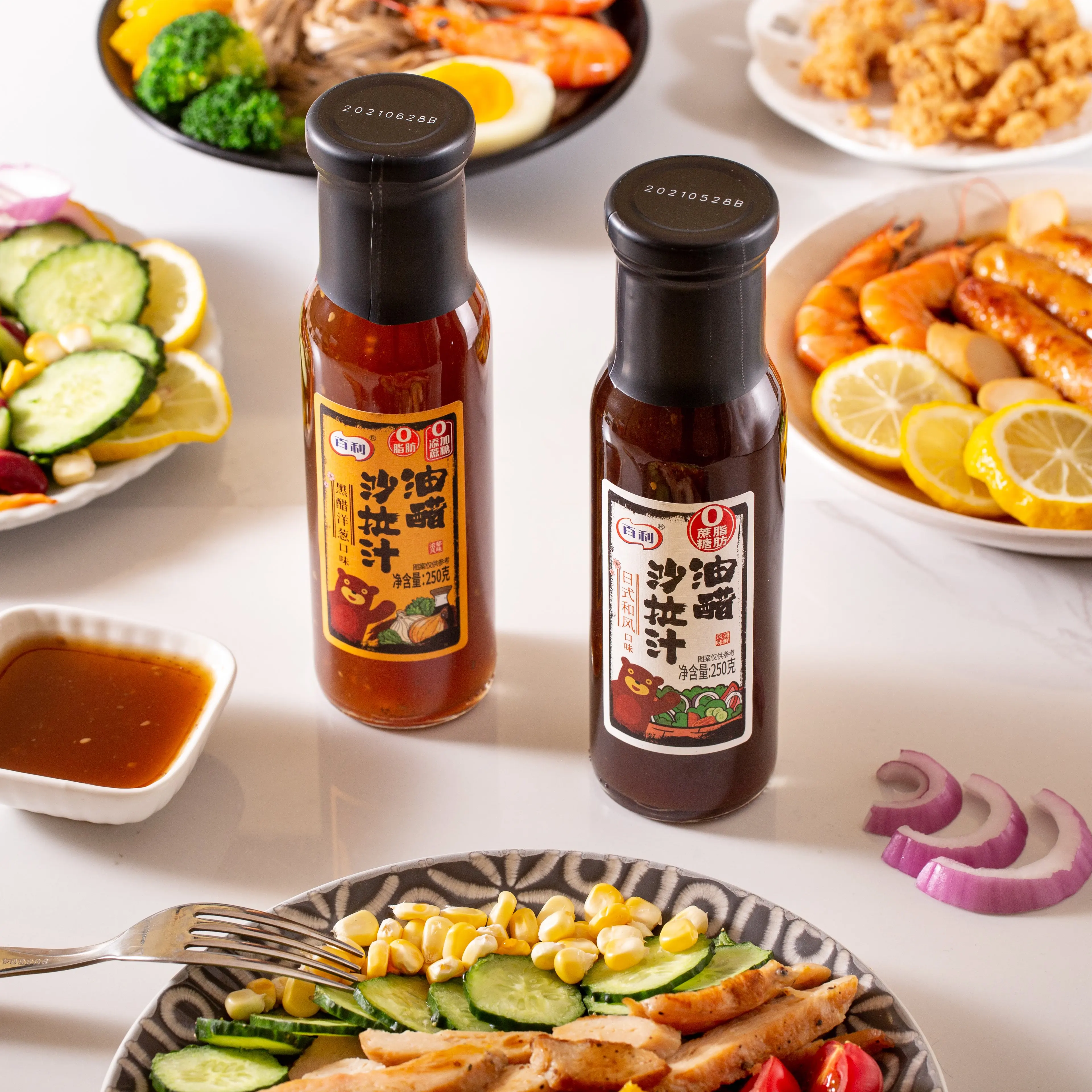 Wholesale Hot sale  Japanese Flavor Salad Dressing Bottled 1.5L, 230g, OEM BRC-A IFS-A HACCP Japanese Sesame Salad Dressing