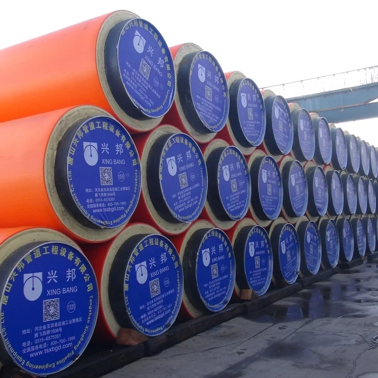 Black colored polyurethane foam wrapped hdpe outer covered pipe heat resistant insulation steel pipe for central cooling