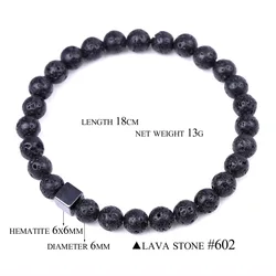 6mm Healing Seven Chakras Beads Black Lava Stone Bracelet Women Men Woven Energy Buddha Bracelets Jewelry