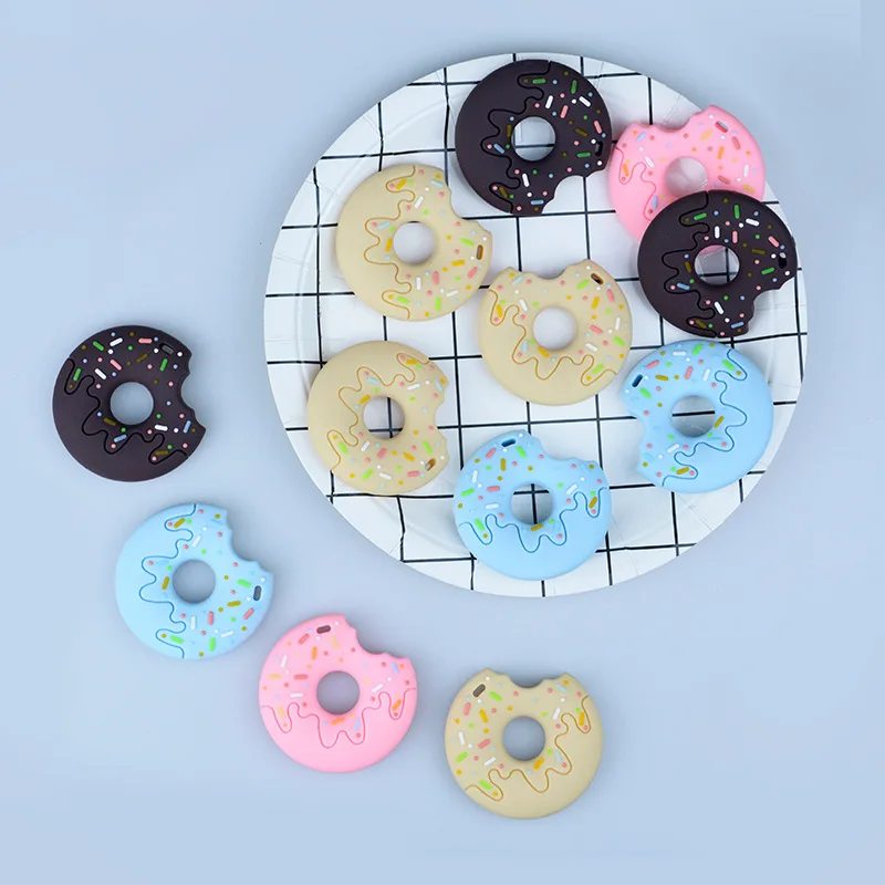 Bpa Free Baby Teethers Silicone Donut Baby Toys Teethers Baby Soothing Teething Chewing Toy