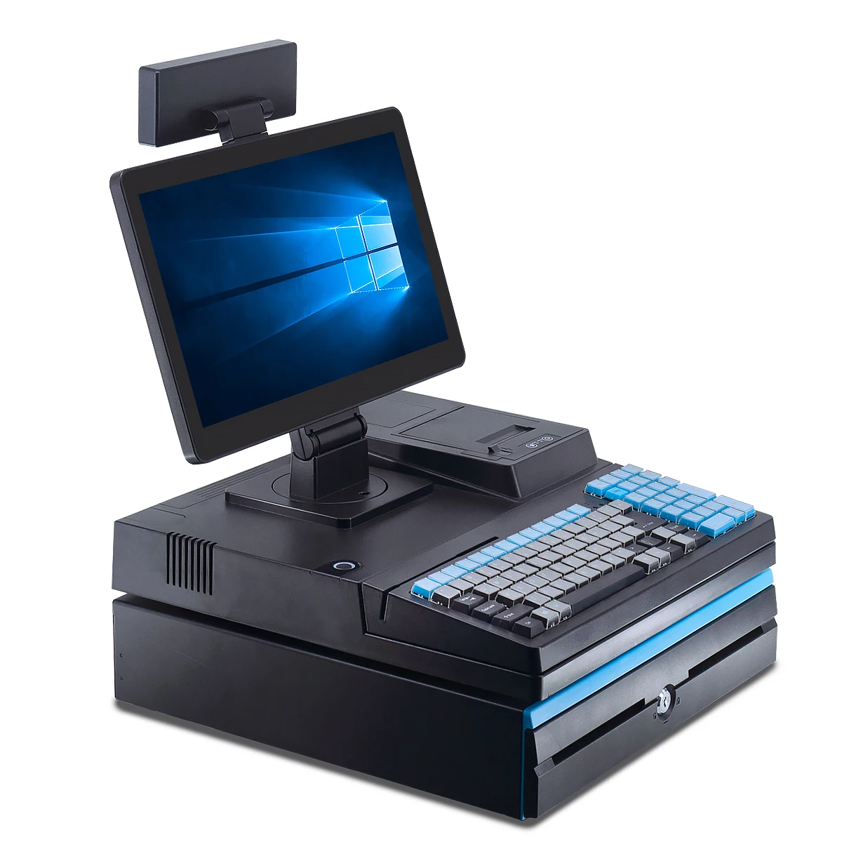 All in one pos system retail 15.6 inch cash register drawer restaurant pos machine