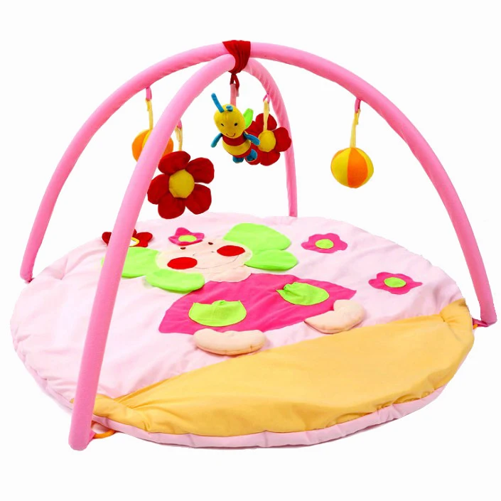 OEM Rattan Baby Play Gym Music Activity Floor Mat tapete para bebes Crawling Cow Baby Play Mat Gym Tummy Time  Baby Gym Play Mat