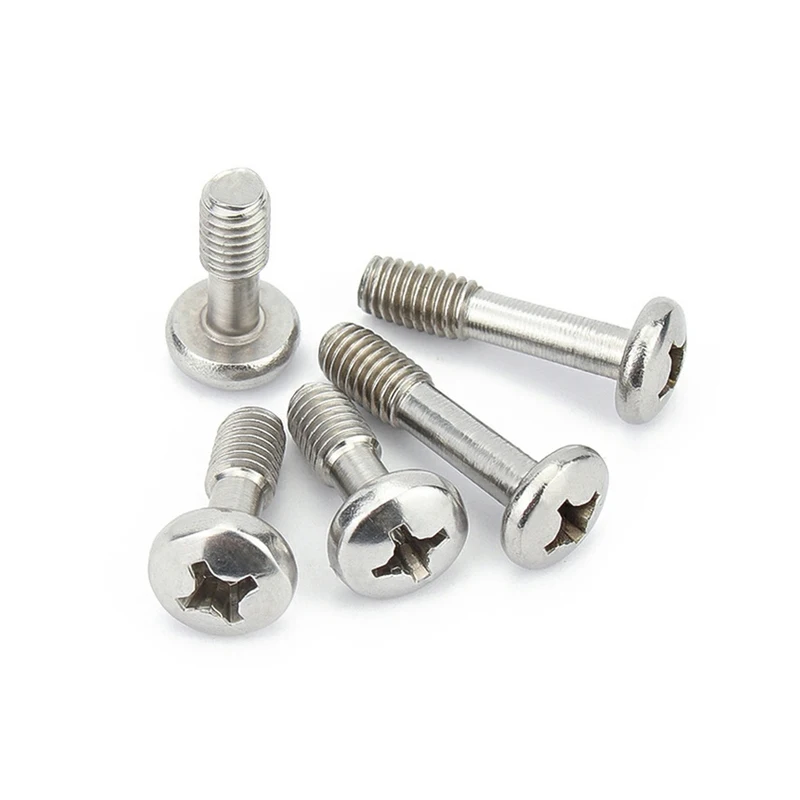 304 SS 316 SUS Stainless steel Reduced shanke bolts and screws with coarse thread Cross recessed raised cheese head screw