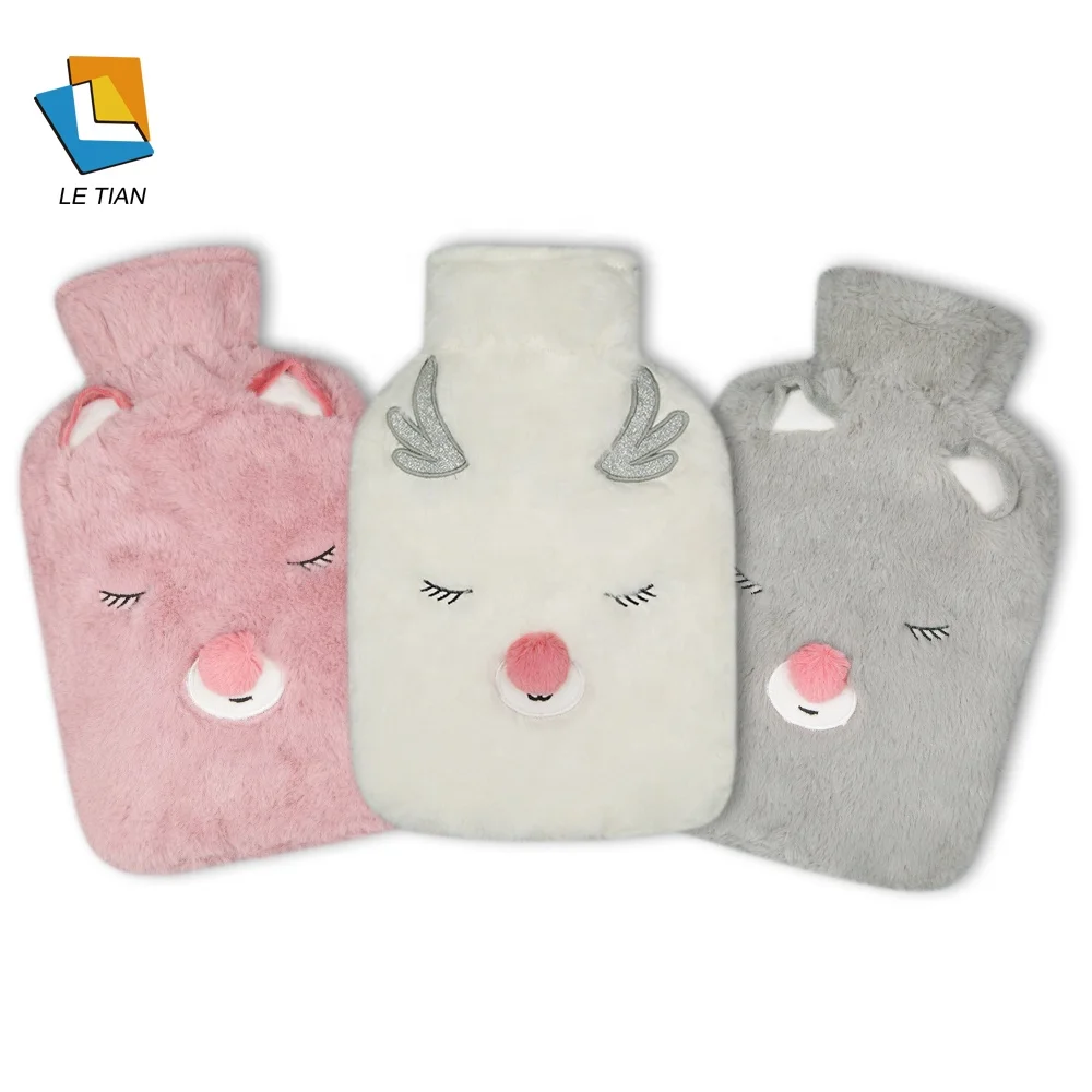 2 Liter Natural Rubber Hot Water Bottle With Cover