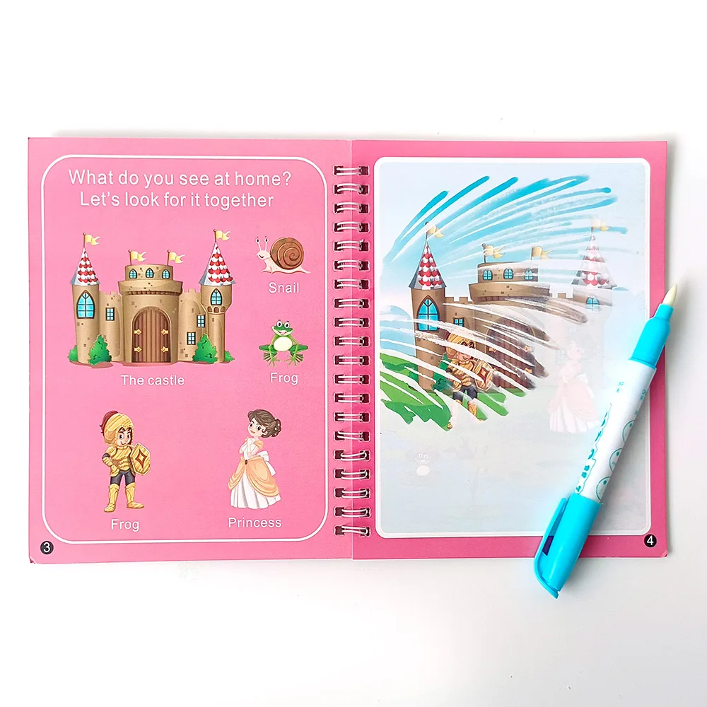Wholesale custom coloring books for kids early education drawing book cute magic water color book printing