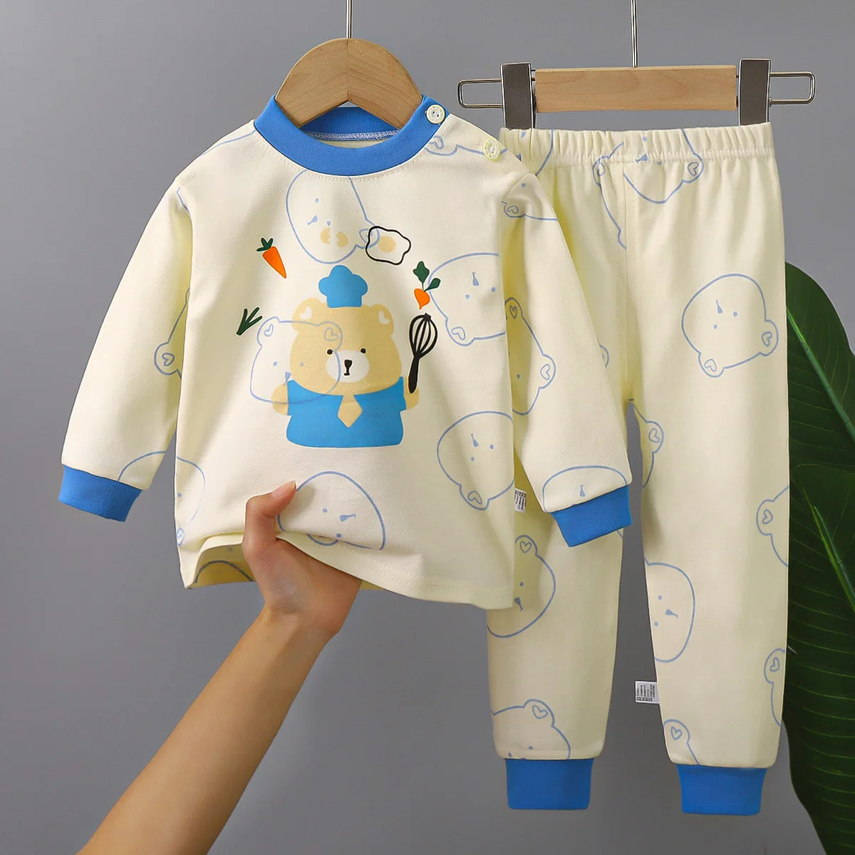 Baby Kids Pajamas Sets Cotton Boys Sleepwear Suit Autumn Girls Long Sleeve Tops+Pants Children Clothing