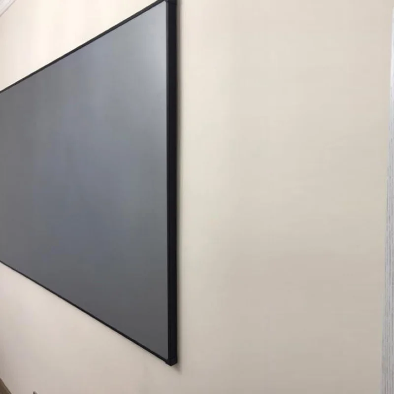New Listing High Quality  72 Inch 16:9  Narrow border frame 1.2cm Home Theater Wall Gray Alr Pet frame frame Projection Screen