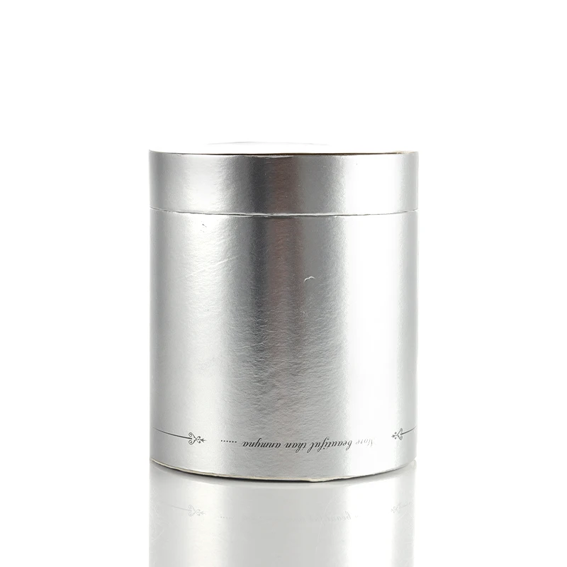 OEM Biodegradable Paper Tube Empty Cosmetic Containers Silver Cardboard Round Tube