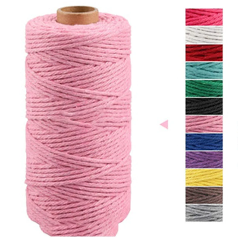factory customized color cotton rope wholesale macrame rope 4mm cotton braided cord