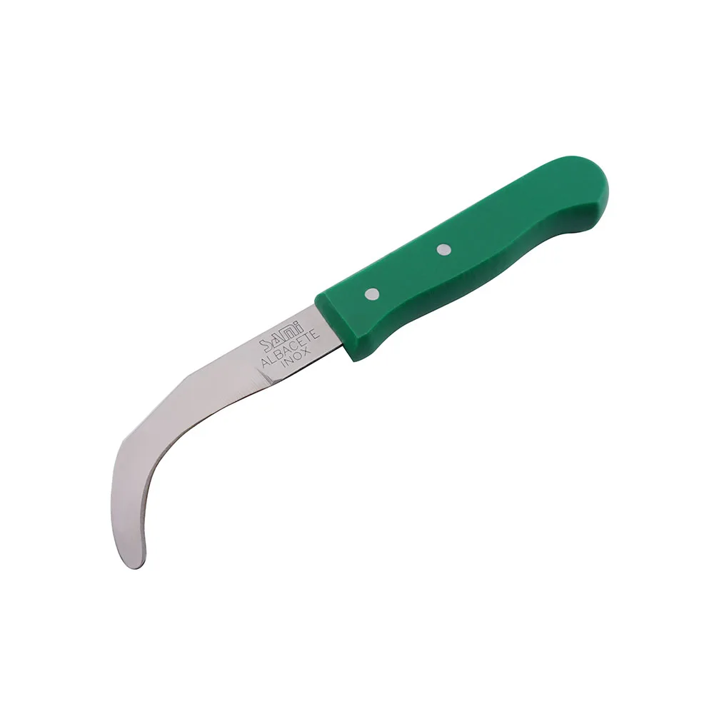 Green PP Handle Banana Knife Stainless Steel Curved Blade