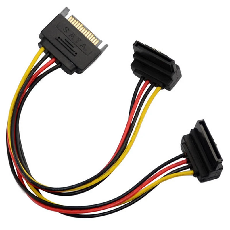 Serial ATA SATA 15 контактный разъем для 2 сплиттер Женский адаптер HDD IDE/sata Y конвертер Molex угол кабель питания