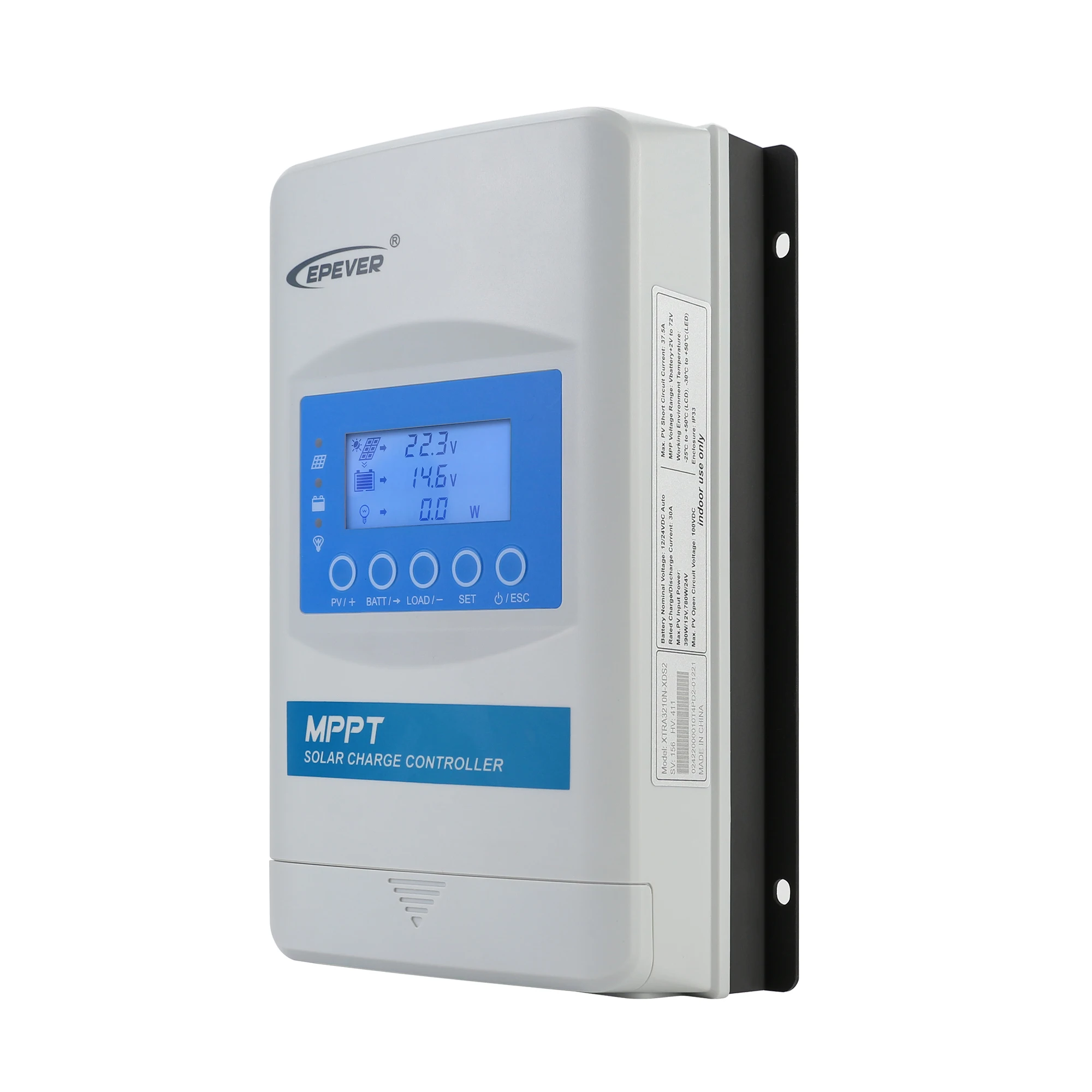 EPever XTRA Series MPPT 20A 30A Solar Charger Controller LCD Solar Regulator 12V 24V and Support lead-acid and Li Batteries