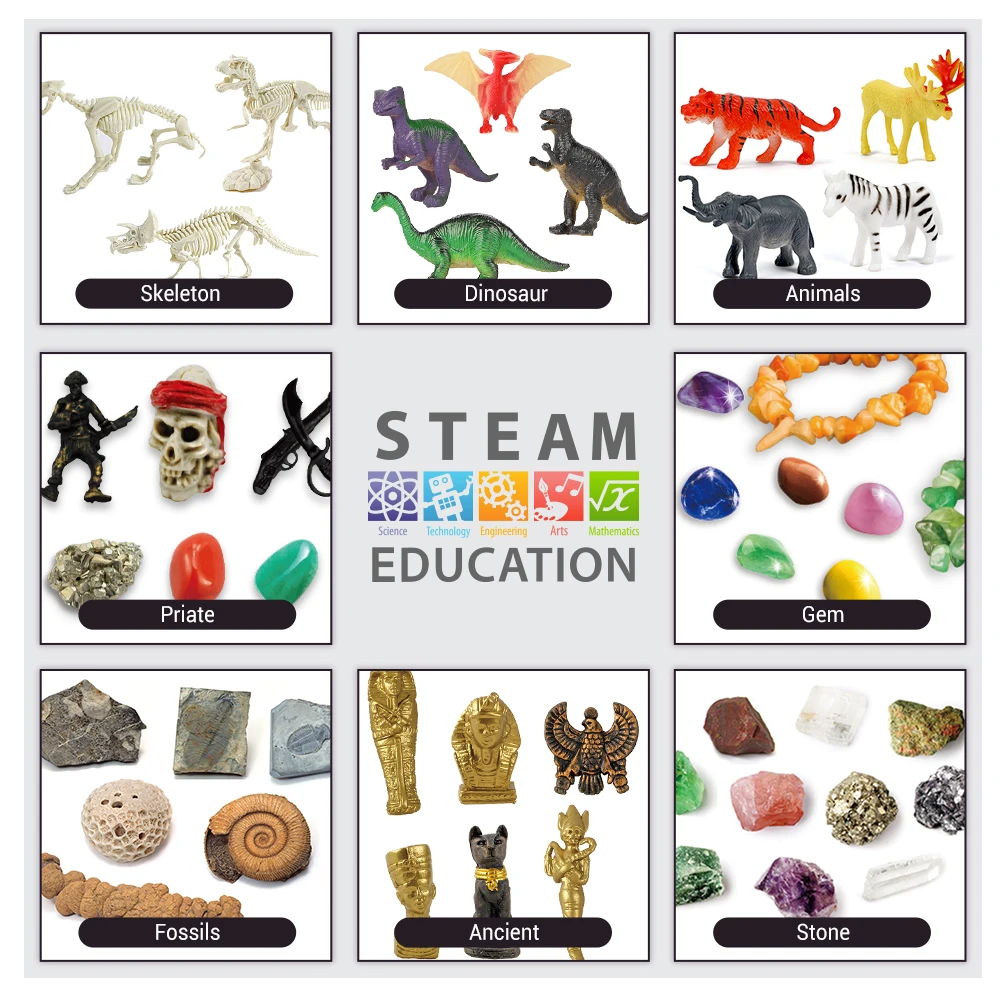 educational kid toy intelligence development ancient archological dig set evelociraptor dig kit dig dinosaur skeleton toy