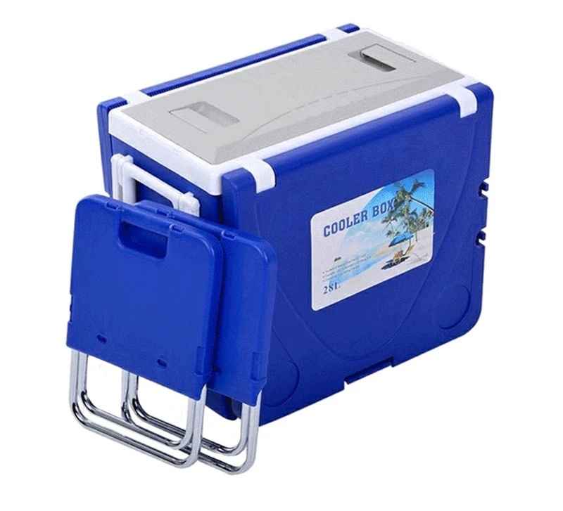  Wholesale Multifunctional 28l Outdoor Portable Plastic Beer Cooler Box With Table And Chair Foldable Camping