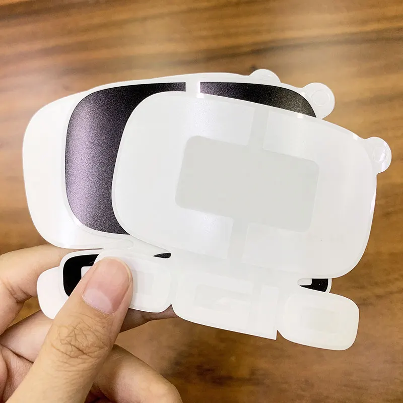 Die-cut waterproof black and white sticker external custom logo Die-cut sticker label