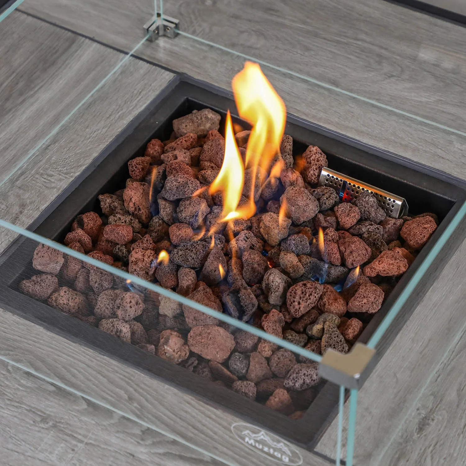 Patio Fire Pit Portable Gas Burning Cast Iron FirePit Outdoor