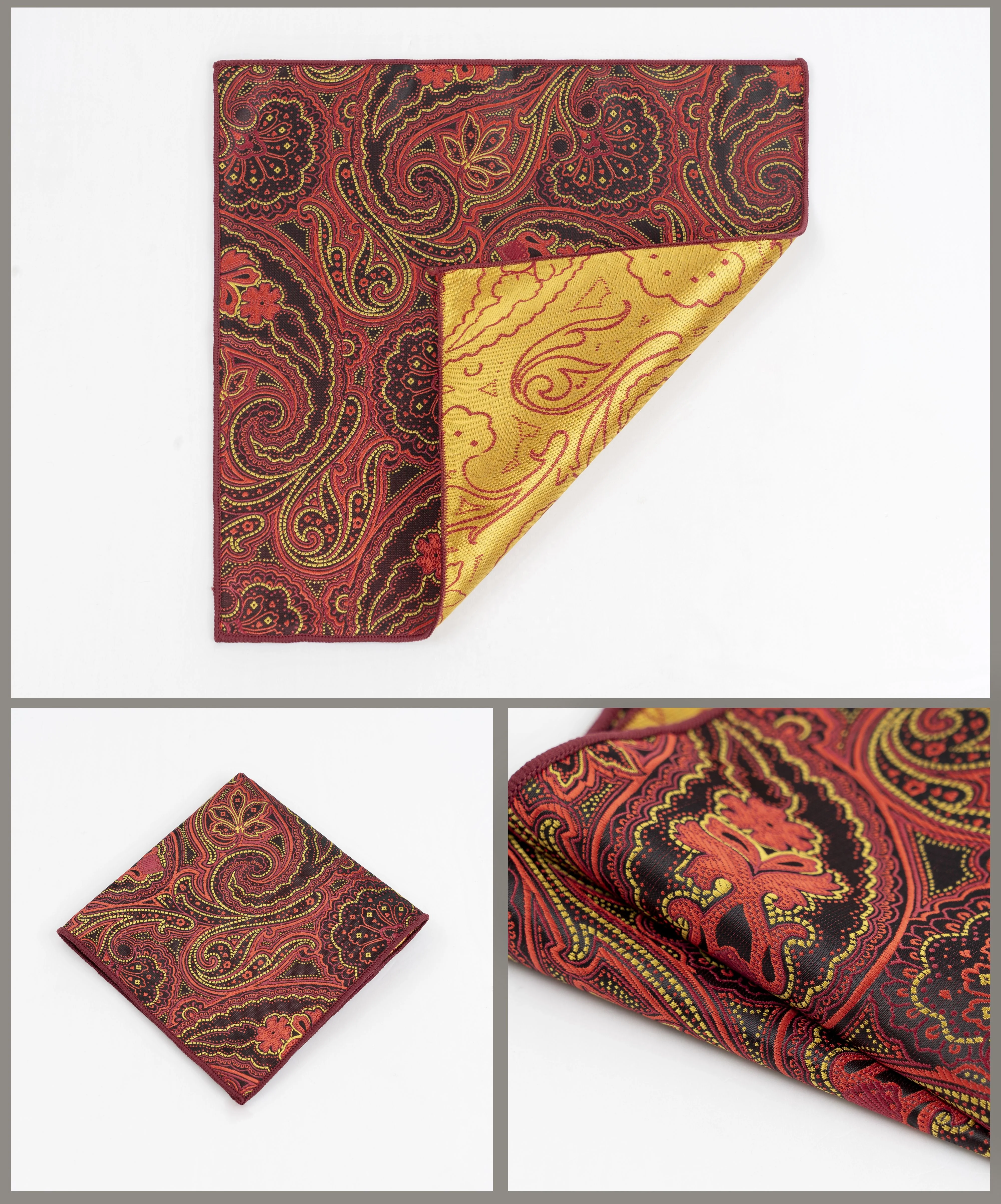 High Quality Luxury Design Handkerchief Screen Print Serigraphy Silk Pocket Square