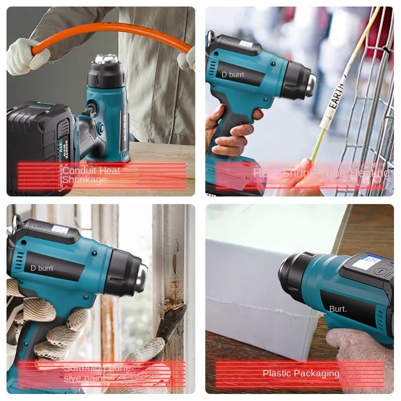 Burt Small Industrial Electronic Maintenance Hot Air Gun Lithium Battery Powered Digital Display Hot Air Machine Film Baking Gun