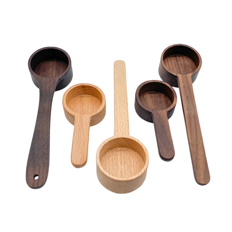 10g Capacity Small Beech Wooden Coffee Ground Spoon Black Walnut Measuring Spoon Wooden Coffee Scoop Measuring for Coffee Beans