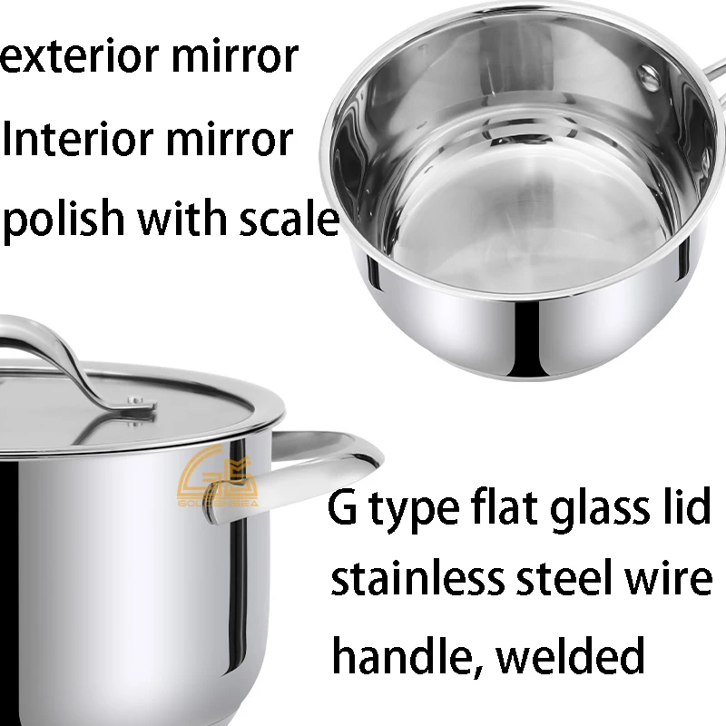 kitchen tools cooking hot pot pans set all cald insulated glass steel steel cookware sets