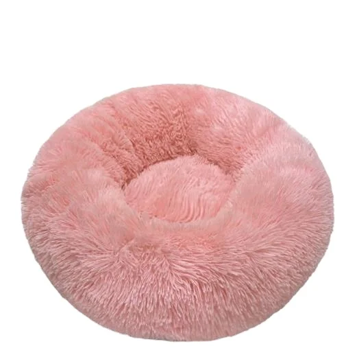 Plush Fluffy Pet Bed Cat Non-slip Polka Dot Bottom Round Pet Bed